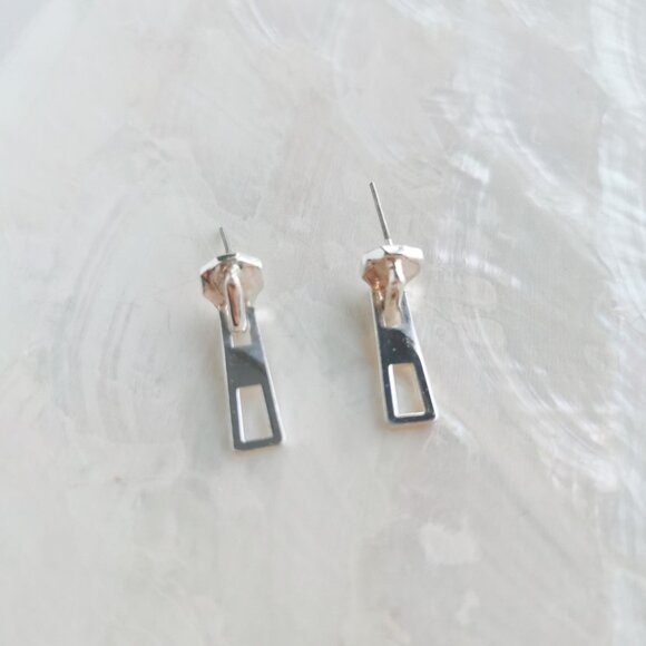 Alicia Bonnie • The Zip Silver Earrings - Picture 3 of 3